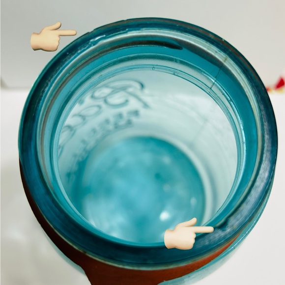 Ball Perfect Mason #13 quart jar. RARE!!! Color is blue, clear, air bubbles. - Picture 4 of 5
